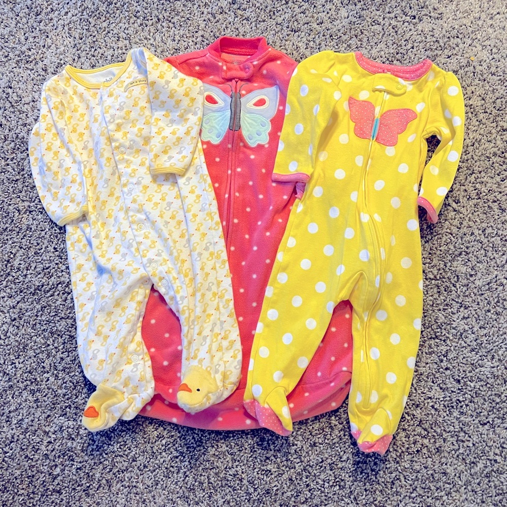 Carters Baby Girl Pajama Lot